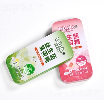 冰力克益生菌無糖薄荷糖20g清新口氣清涼糖零食