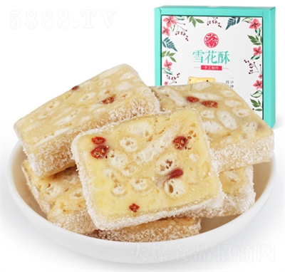 蘇南網(wǎng)紅零食小吃雪花酥300克盒裝傳統(tǒng)手工糕點牛軋奶芙休閑食品