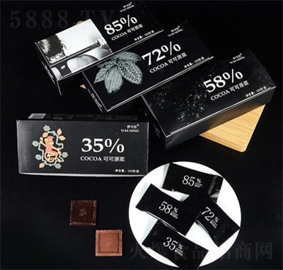 伊卡濃黑巧盒裝純可可脂巧克力休閑食品