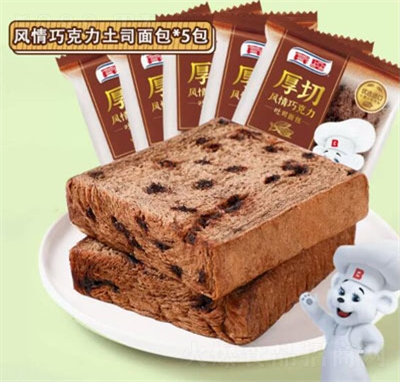 賓堡厚切吐司巧克力面包手撕切整片