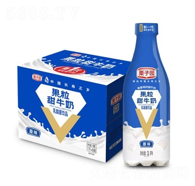 栗子園果粒甜牛奶原味乳酸菌飲品1L×8瓶