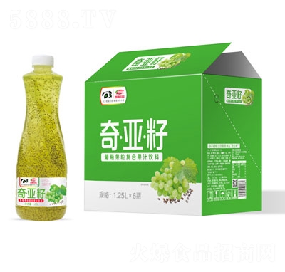 浩明奇亞籽葡萄果粒復(fù)合果汁1.25Lx6瓶