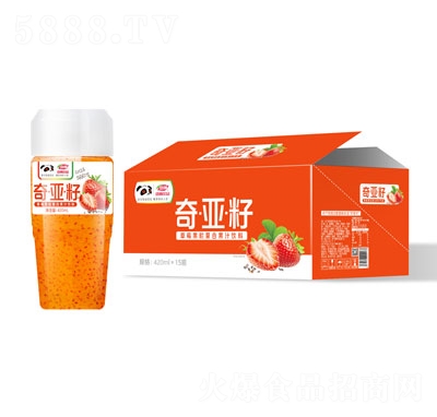 浩明草莓奇亞籽粒復(fù)合果汁飲料420mlx15