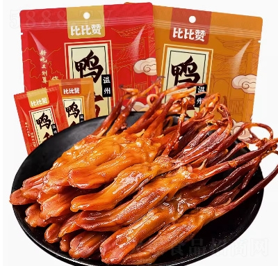 比比贊鴨舌頭溫州特產(chǎn)鹵味熟食下酒菜網(wǎng)紅解饞小零食