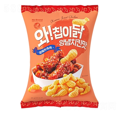 諾倍得甜辣炸雞味雞腿型小食60g休閑膨化零食