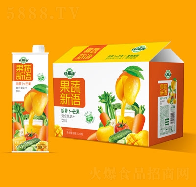 優(yōu)福源胡蘿卜+芒果復合果蔬汁飲料1LX8