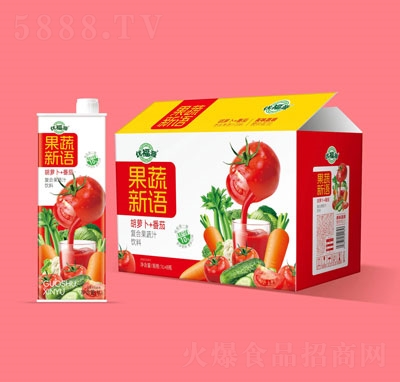 優(yōu)福源胡蘿卜+番茄復合果蔬汁飲料1LX8