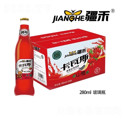 疆禾山楂味卡瓦斯飲料280mlX24瓶