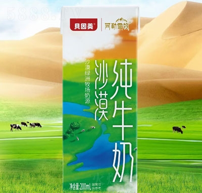 貝因美沙漠純牛奶200ml