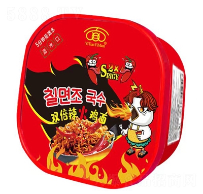 一天一面盒裝拌面雙倍辣火雞面120g