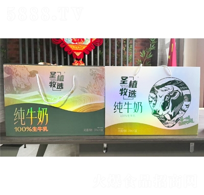 圣牧植選純牛奶250mlX12盒