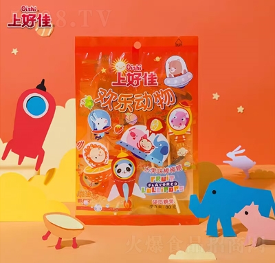 上好佳歡樂動物棒棒糖80g