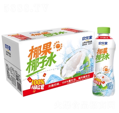 歡樂家椰子水飲料500ml椰果粒飲品