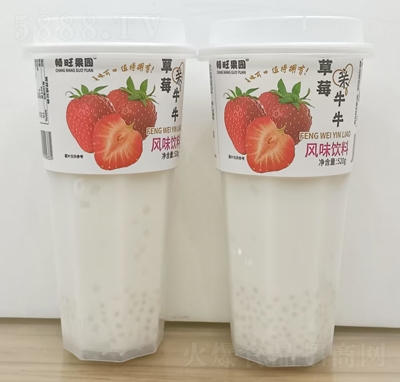 暢旺果園草莓牛乳風(fēng)味飲料520g