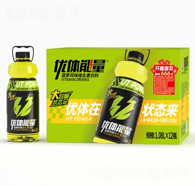 優(yōu)體能量菠蘿風(fēng)味生素飲料1.08LX12瓶