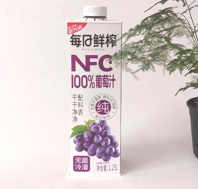 珍珍每日鮮榨NFC100%葡萄汁1.25L