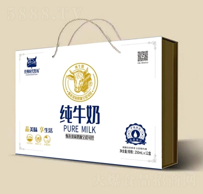 經(jīng)典時(shí)代牧場(chǎng)純牛奶250mlX12盒代理禮盒裝